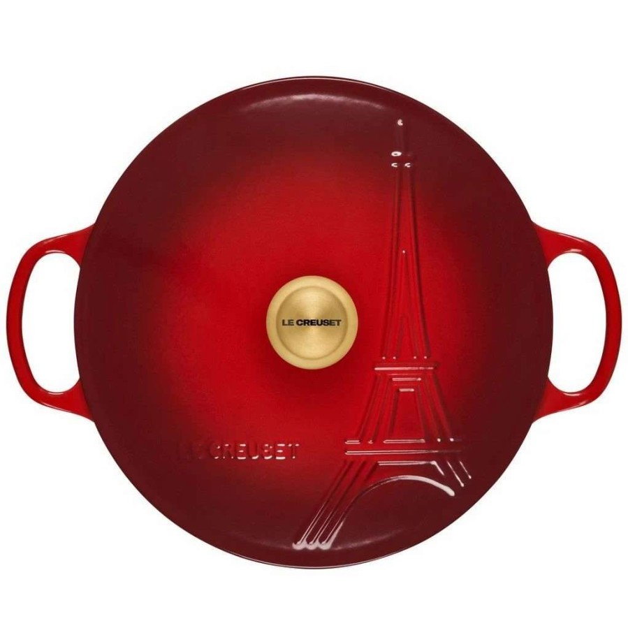 Dutch Ovens & Braisers * | Le Creuset 3.5Qt Signature Braiser Eiffel Tower Collection | Cerise