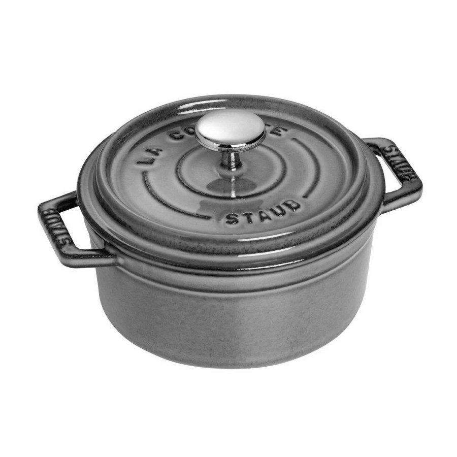 Dutch Ovens & Braisers * | Staub 0.5 Qt. Round Cocotte/Dutch Oven | Graphite Grey