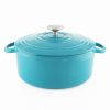 Dutch Ovens & Braisers * | Chantal 3 Qt. Round Cast Iron Dutch Oven | Sea Blue