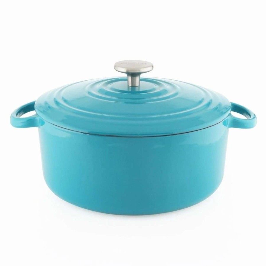 Dutch Ovens & Braisers * | Chantal 3 Qt. Round Cast Iron Dutch Oven | Sea Blue