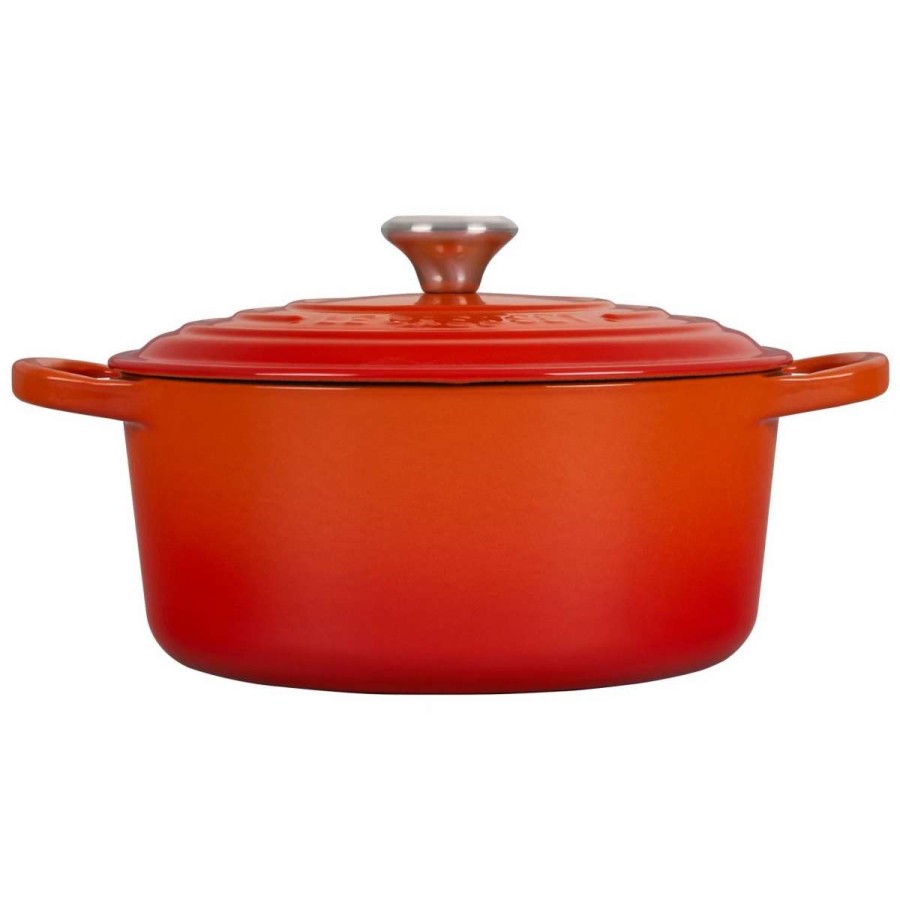 Dutch Ovens & Braisers * | Le Creuset 3.5 Qt. Round Signature Dutch Oven With Stainless Steel Knob | Flame Orange