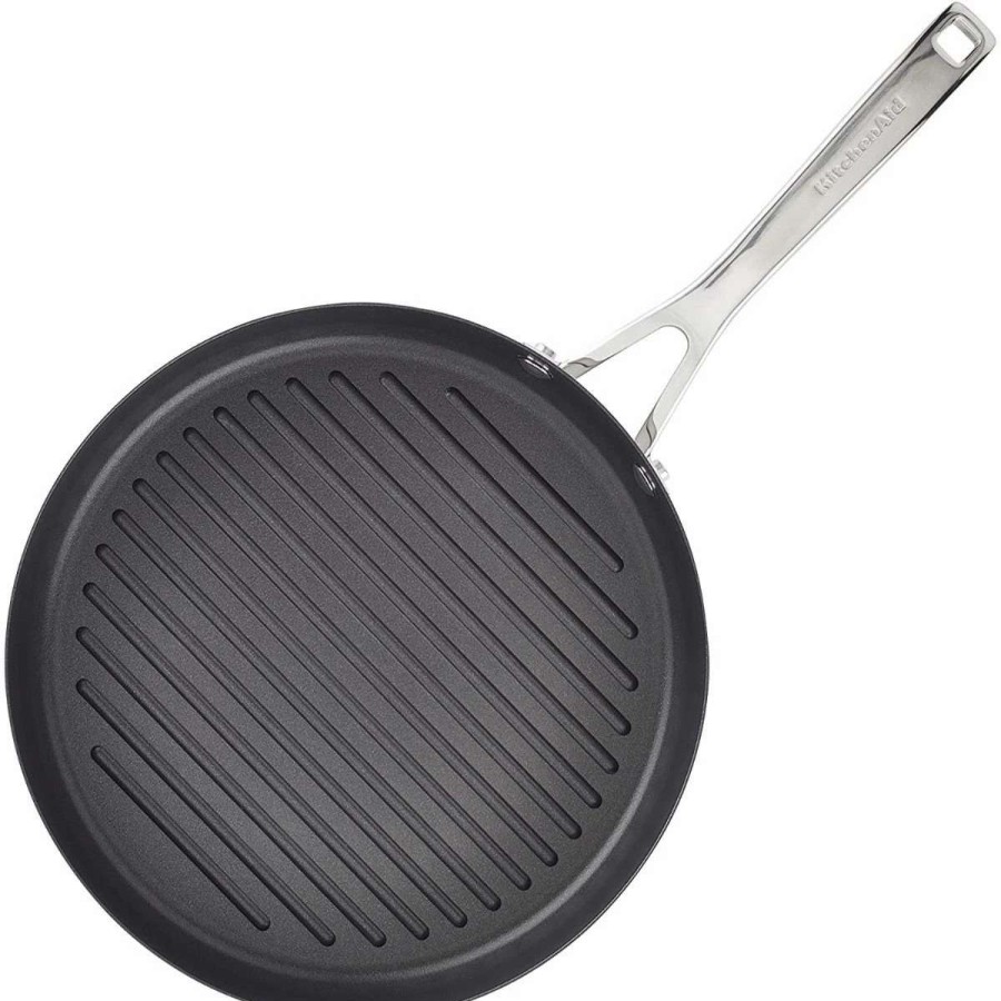 Grill Pans & Griddles * | Kitchenaid Non-Electrics Kitchenaid 10.25 Stainless Steel 3-Ply Round Grill Pan | Nonstick