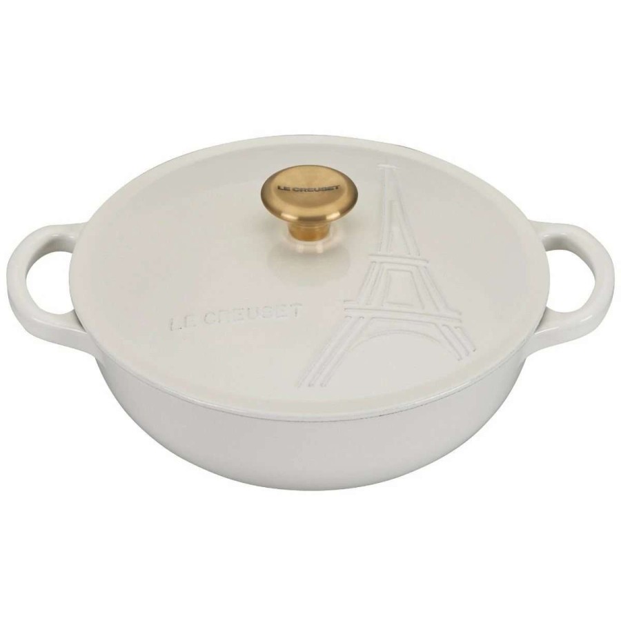 Dutch Ovens & Braisers * | Le Creuset 2.5Qt Signature Cocotte Eiffel Tower Collection | White