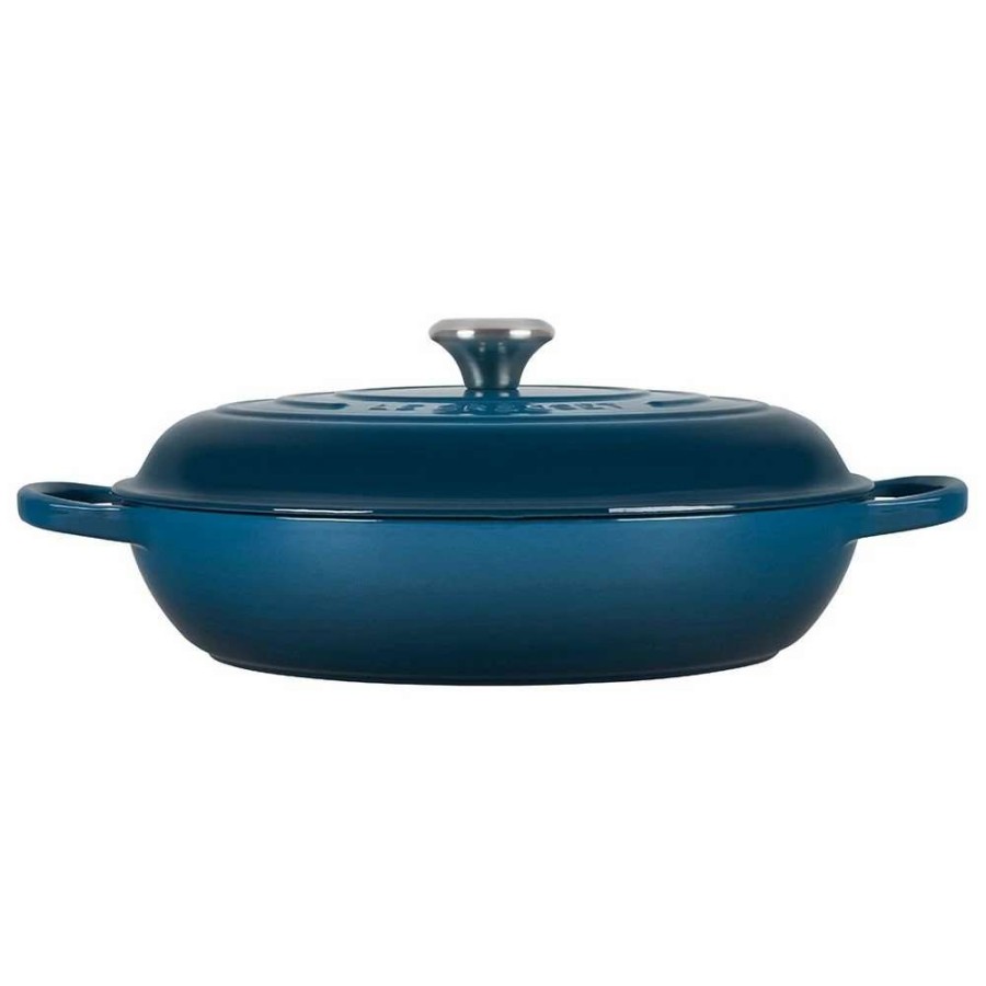 Dutch Ovens & Braisers * | Le Creuset 5 Qt. Signature Braiser With Stainless Steel Knob | Deep Teal