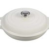 Dutch Ovens & Braisers * | Le Creuset 3.5 Qt. Signature Enameled Cast Iron Braiser With Stainless Steel Knob | White