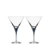 Barware * | Orrefors Kosta Boda Orrefors Crystal, Intermezzo Blue Martini, Pair